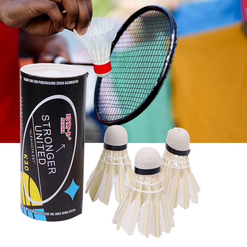 Badminton Youth - 3 قطعة كرة الريشة المهنية الأبيض
