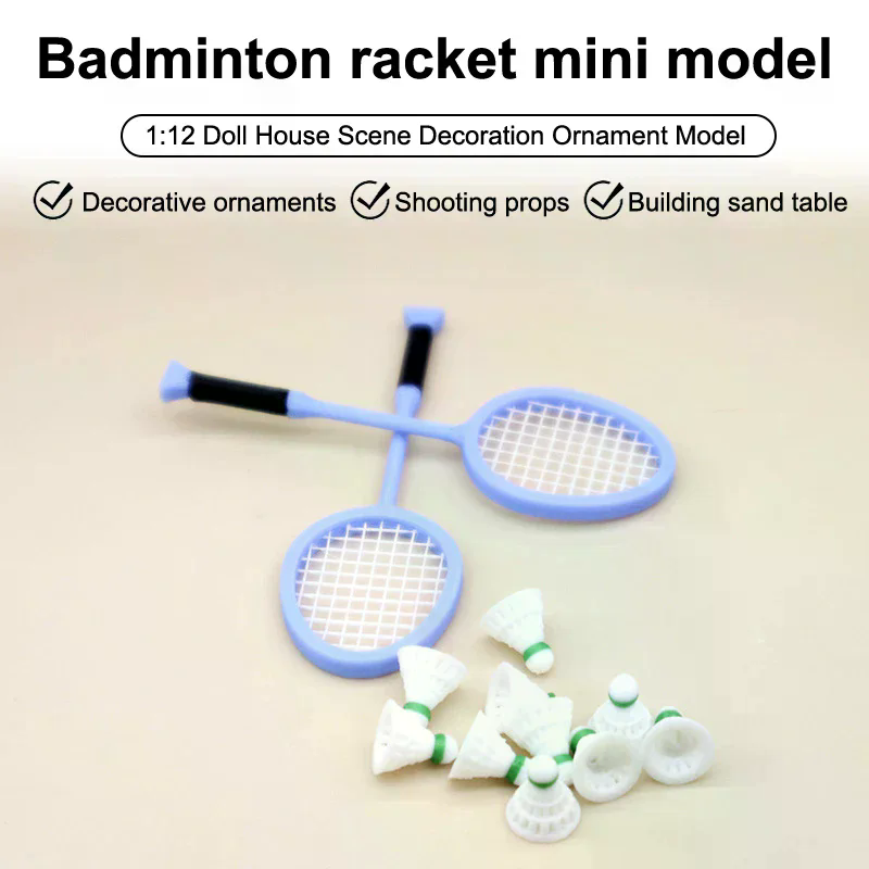 Badminton House - 1/12 دمية مصغرة محاكاة مضرب بدمنتون